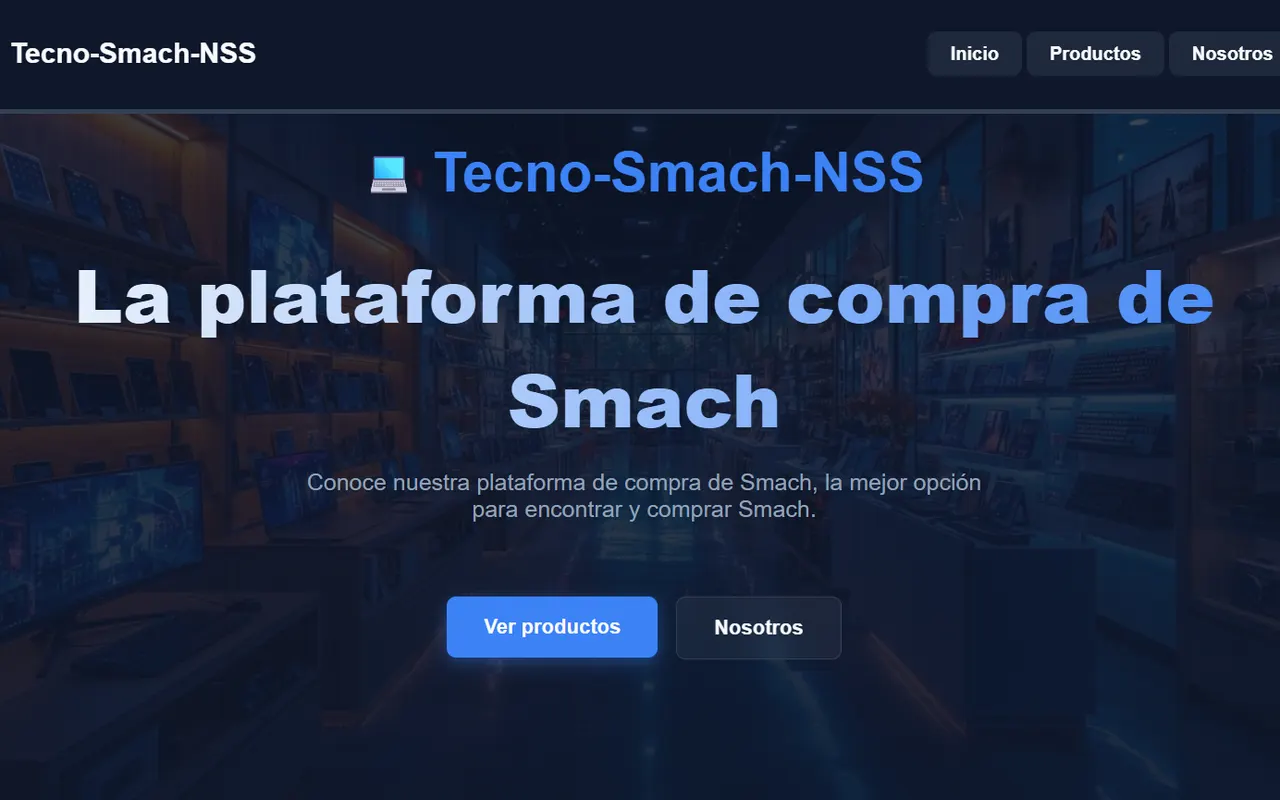 Captura da página inicial do projeto Tecno-Smach-NSS
